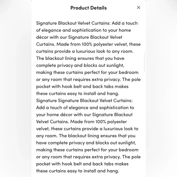 Olivia Signature Velvet Curtains | 2 Single Panel Blackout Curtains | 50"W; 84"L - Picture 8 of 10